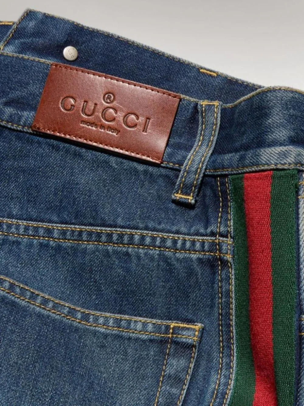 Gucci Wide Leg Jeans With Web Detail Tag Size 31 Men